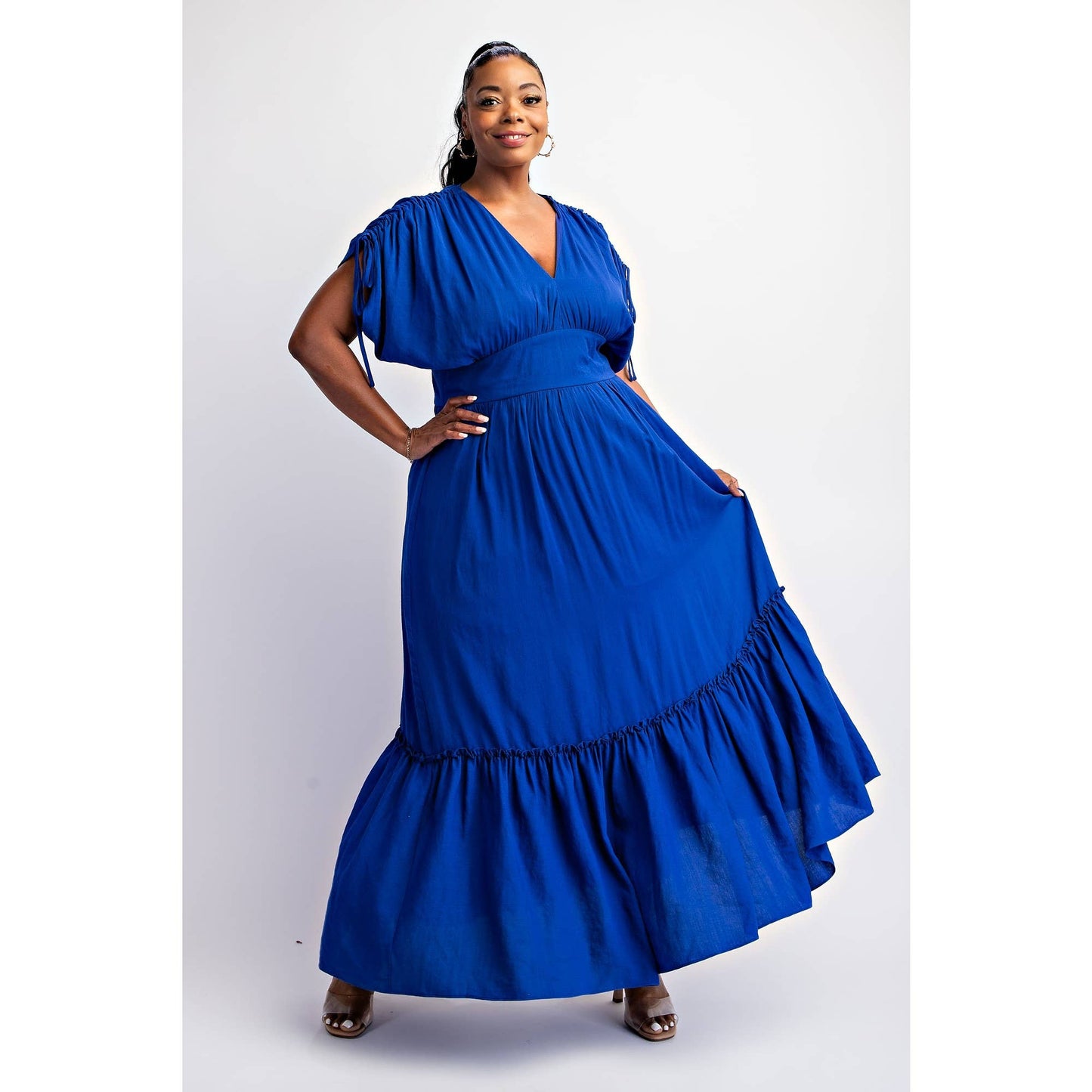 Plus Size Curve Embrace Woven Tiered Maxi Dress