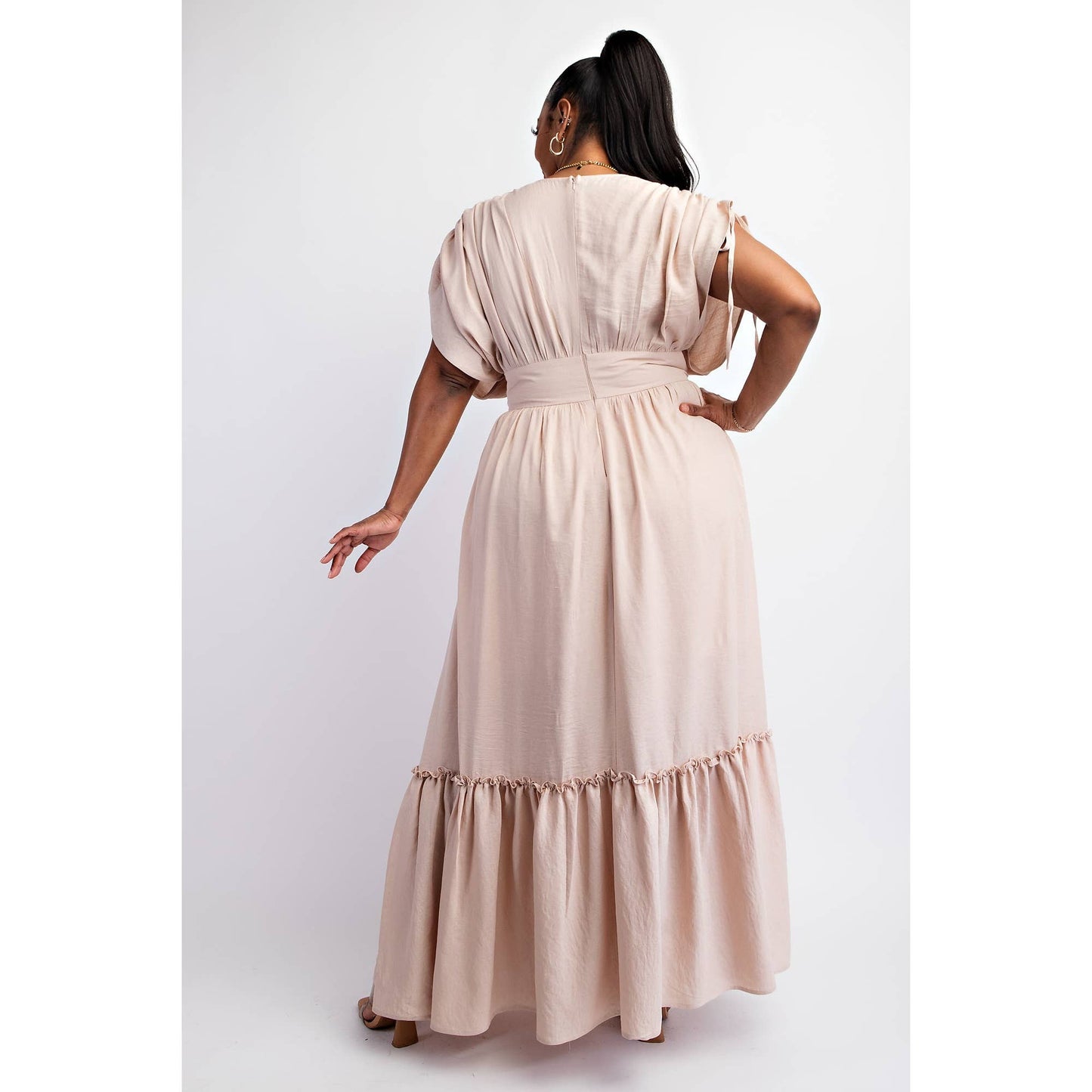 Plus Size Curve Embrace Woven Tiered Maxi Dress