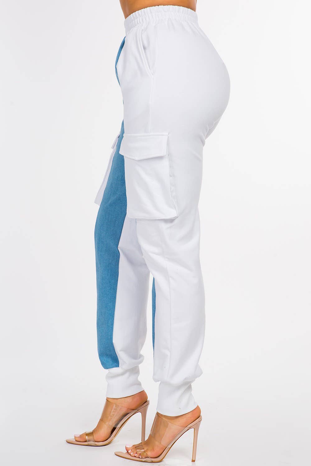 Denim Contrast Jogger Pants