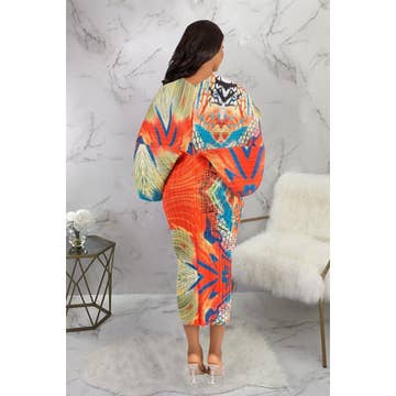 Free-Size Multicolor Midi Dress