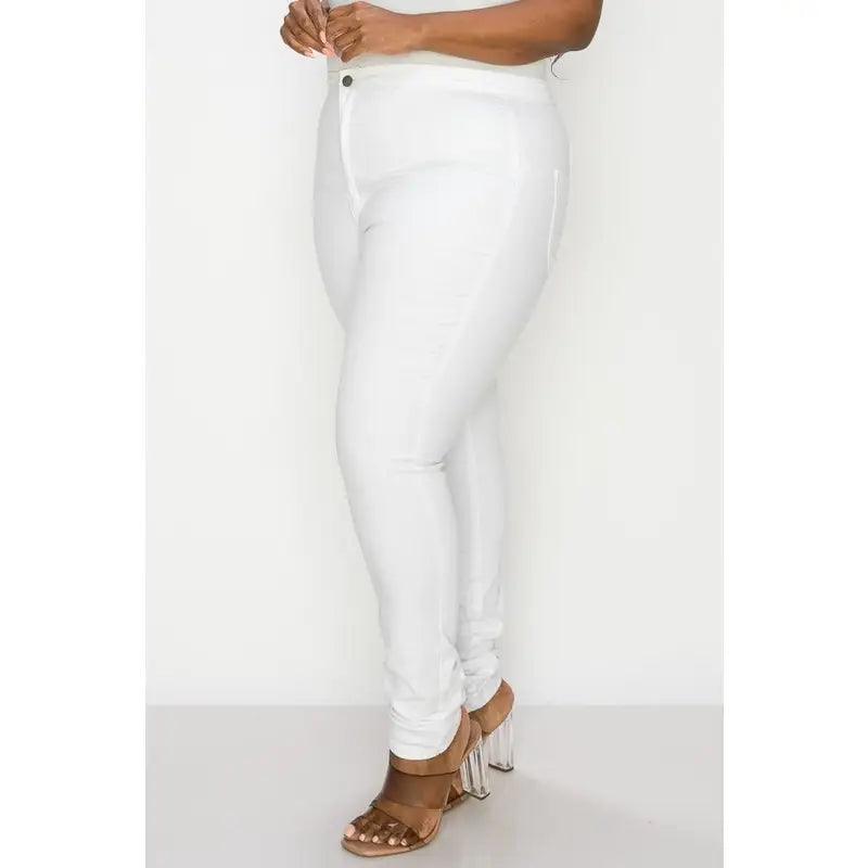 Curvy White Skinny Jeans