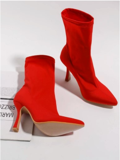 Red Calf-High Boots
