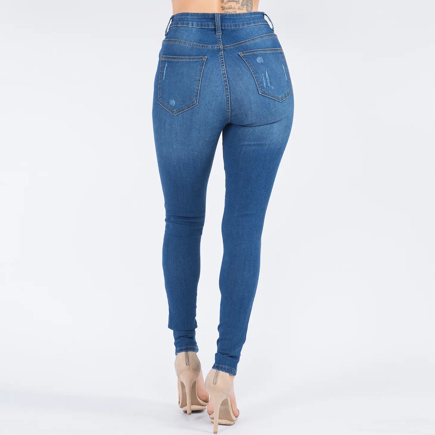 High Waist Distresed Skinny Jeans
