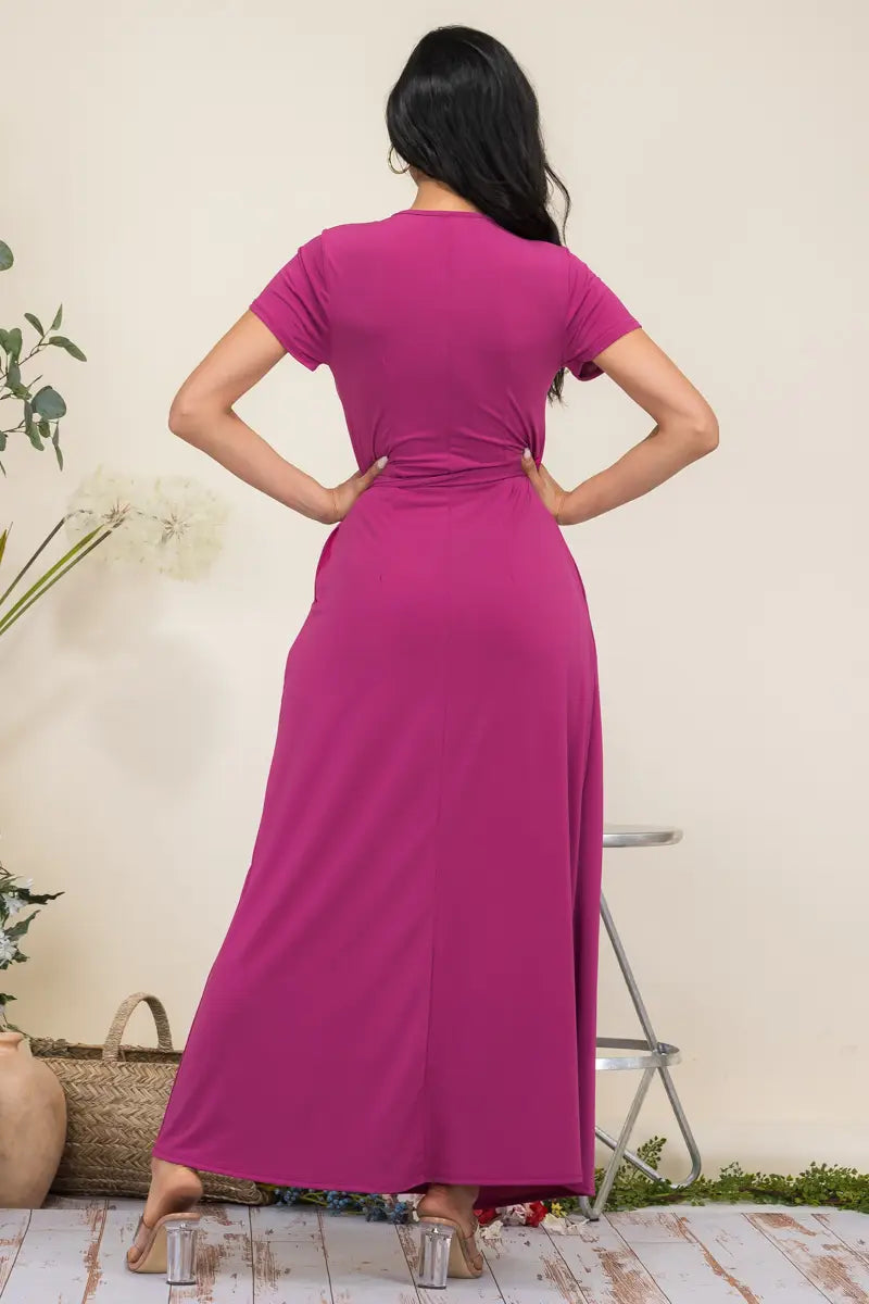 Spring Thigh-Slit Maxi Dress
