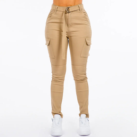 High-Waist Skinny Cargo Pants